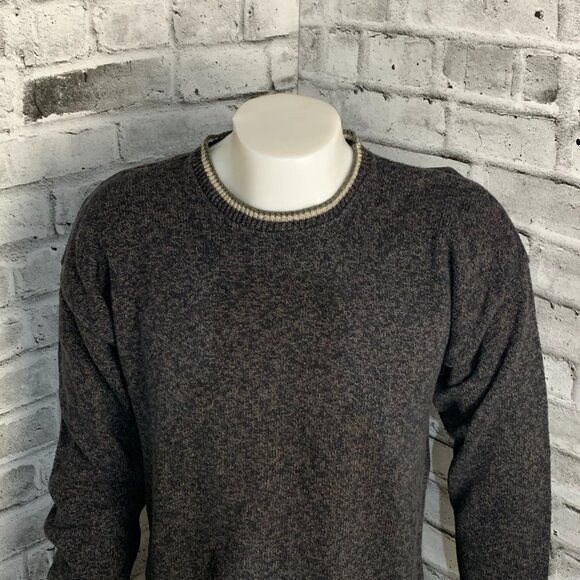 US Polo Association Vintage 90s Sweater XL Black Brown Knitted Crewneck Pullover - Picture 2 of 11